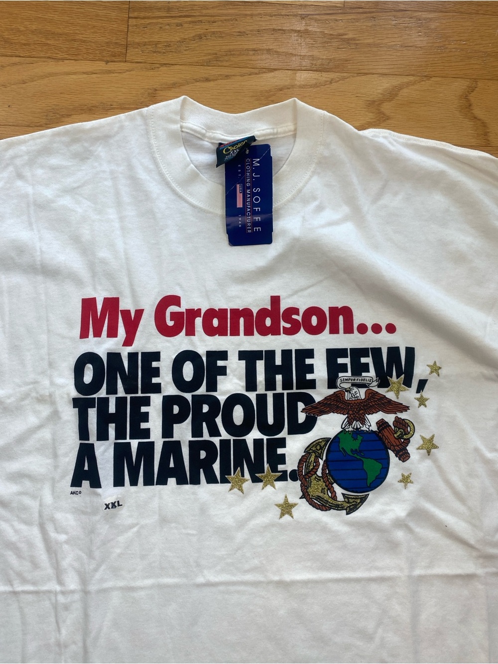 Vintage SOFFE T-Shirt My Grandson ONE OF THE FEW THE PROUD A MARINE USMC XXL NOS